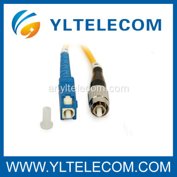 SC / FC Optical Patch Cord 9 / 125um انخفاض خسارة الإدراج عالية العودة الخسارة شبكة الكيبل التلفزيوني